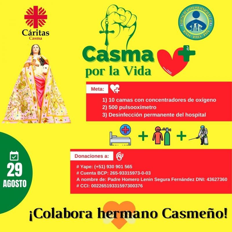 Crean iniciativa humanitaria de colecta social “Casma por la vida” por crisis sanitaria