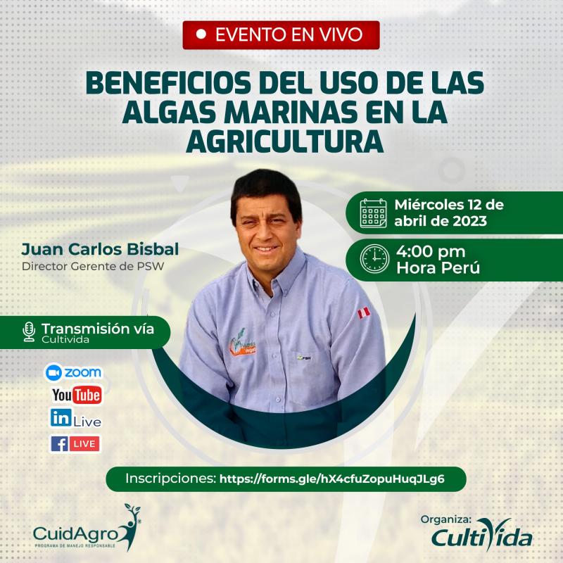 CultiVida organiza webinar “Beneficios del uso de las algas marinas en la agricultura”