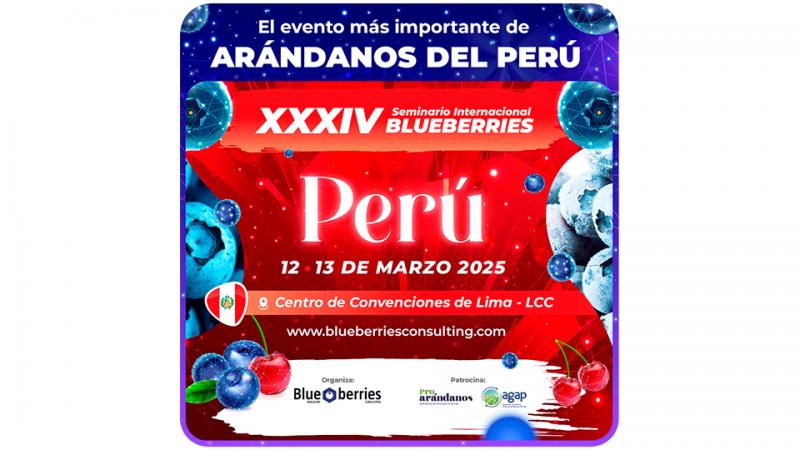 El XXXIV Seminario Internacional de Blueberries se llevará a cabo en Lima