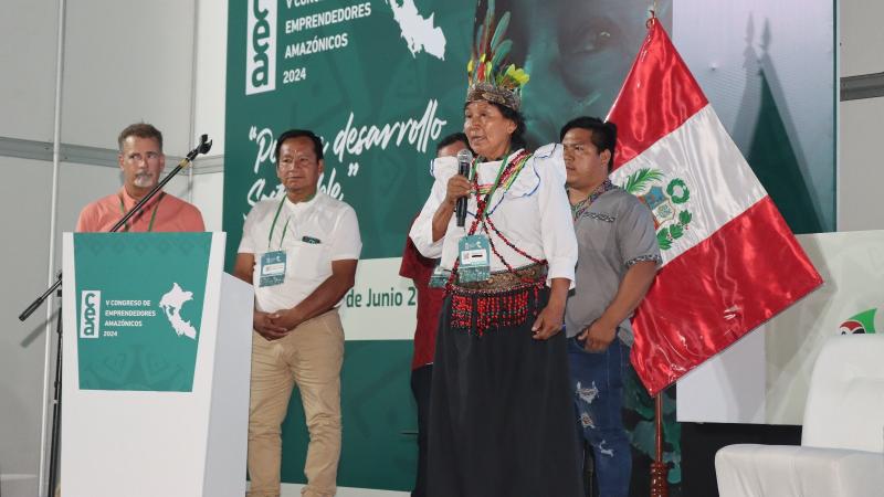 Líderes nativos respaldan a palmicultora Ocho Sur en el V Congreso de Emprendedores Amazónico 2024