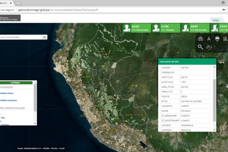 Minagri creó Sistema Catastral para Comunidades Campesinas y Nativas
