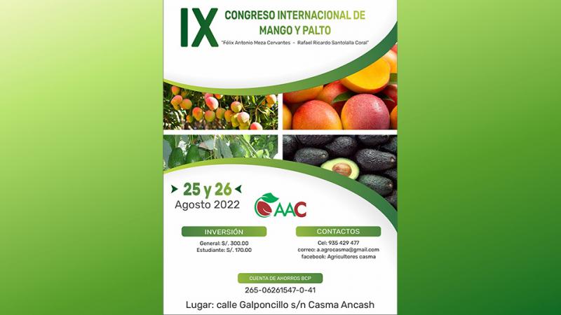 Se viene el IX Congreso Internacional de Mango y Palto 2022